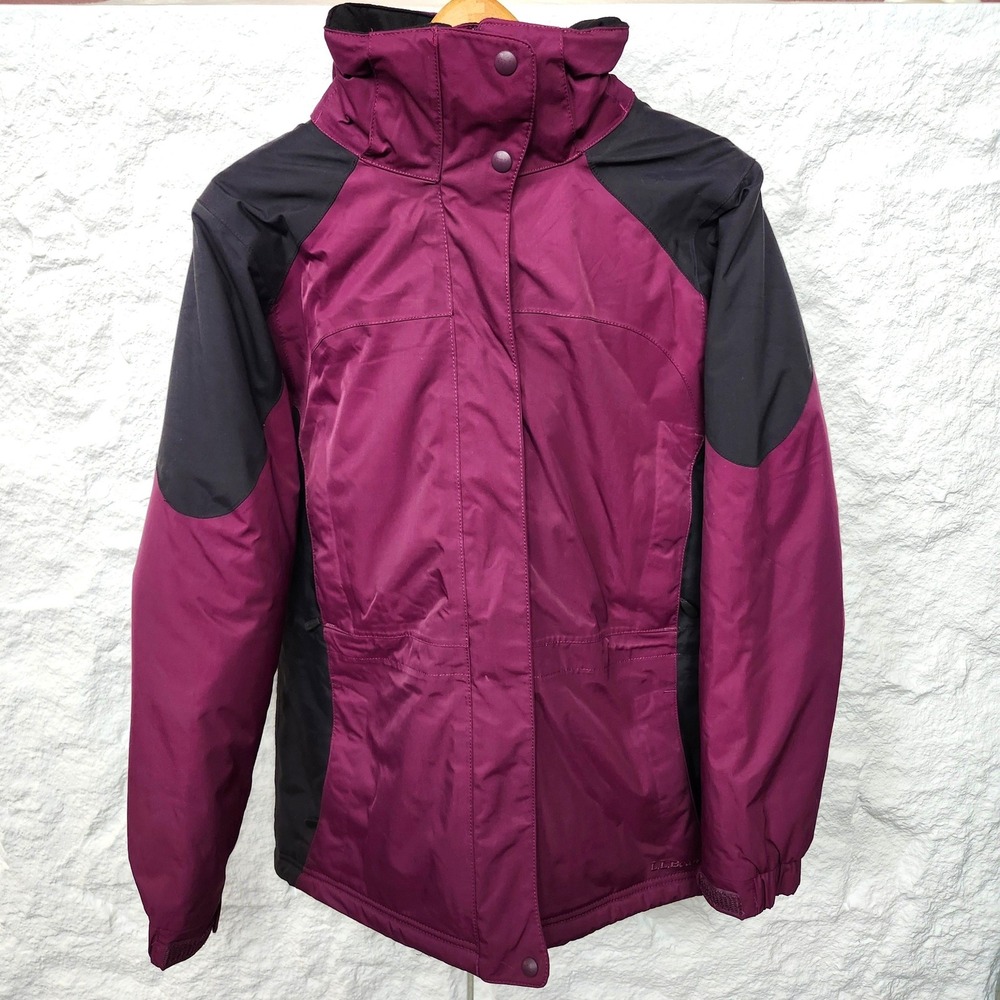 L.L.Bean Plum PrimaLoft Colorblock Ski Jacket Quilted Lining Skiing Snowboard M